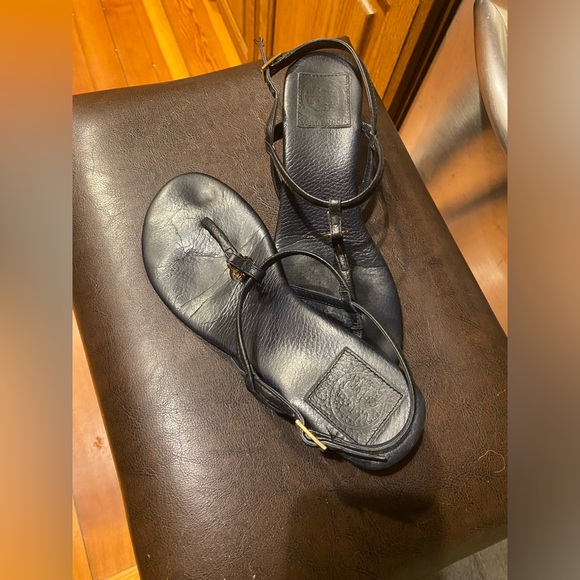 Tory Burch Leather Wedge Slingback Sandals  Size 7.5-8 - Picture 10 of 13